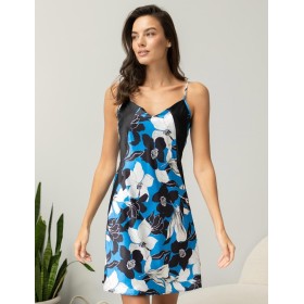 Короткая сорочка с цветами Mia-Amore MARTINA 7320, Цвет: голубой, Размеры: S