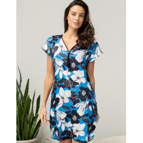 Туника с цветами Mia-Amore MARTINA 7324, Цвет: голубой, Размеры: 2XL/3XL