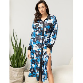 Домашняя рубашка халат Mia-Amore MARTINA 7329, Цвет: голубой, Размеры: S