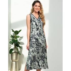 Длинная атласная сорочка Mia-Amore SOLANGE 7518, Цвет: серо-ментоловый, Размеры: XL