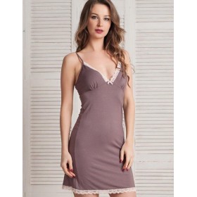 Сорочка из вискозы и бамбука Mia-Mella MILENA 6600, Цвет: шоколадный, Размеры: 2XL