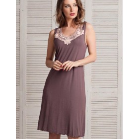 Сорочка на широких бретелях Mia-Mella MILENA 6605, Цвет: шоколадный, Размеры: M