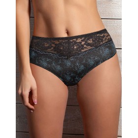 Трусы слипы Albina L OLIVIA 211 черный с голубым, Цвет: черный с голубым, Размеры: XL