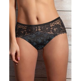 Трусы брифы Albina L OLIVIA 320 черный с голубым, Цвет: черный с голубым, Размеры: M