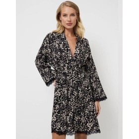 Халат из вискозы Aruelle ELI, Цвет: черный, Размеры: S