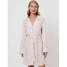 Халат-рубашка на пуговицах Aruelle FREESIA, Цвет: пудровый, Размеры: S