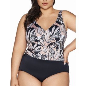 Слитный купальник Ava SKJ61 latte, Цвет: капучино+черный, Размеры: 80E