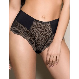 Высокие трусы слипы Fluide FLIRT 6060 черный/миндаль, Цвет: черный/миндаль, Размеры: XL