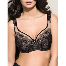 Бюстгальтер на широких бретелях Fluide FLIRT 7011 черный/миндаль, Цвет: черный/миндаль, Размеры: 80C