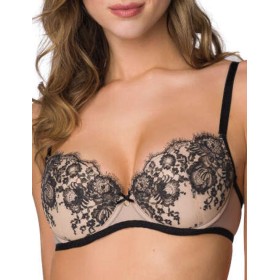 Бюстгальтер балконет пуш-ап MAT FRANCES M-3804-11 Beige-Black, Цвет: бежевый, Размеры: 70D