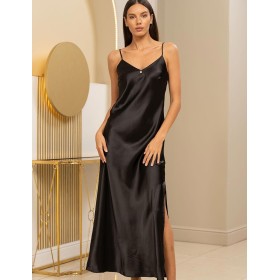 Длинная сорочка из шёлка Mia-Amore FLORINDA 4275 черный, Цвет: черный, Размеры: XL