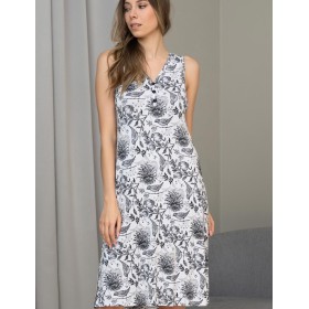 Трикотажная ночная сорочка Mia-Amore IVETTA 5141, Цвет: чёрно-белый, Размеры: 5XL