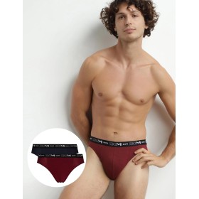 Набор мужских слипов (2 шт) Dim 6595/2 красный и свинец, Цвет: красный/свинец, Размеры: M