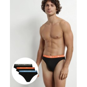 Трусы слипы мужские набор (3 шт) Dim 6595/3 голубой/оранж/зеленый, Цвет: черный (голубой/оран, Размеры: L