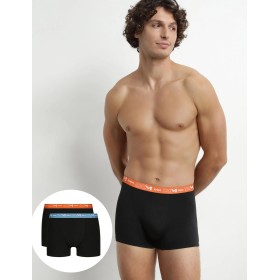 Трусы мужские боксеры набор (2 шт) Dim 6596/2 черный (оранж/голубой), Цвет: черный (оранж/голубо, Размеры: M