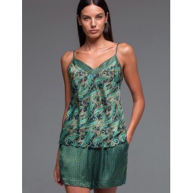 Пижама из шёлка с вискозой Mia-Amore AMINA 4102, Цвет: изумрудный, Размеры: S