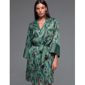 Удлинённая рубашка-халат Mia-Amore AMINA 4107, Цвет: изумрудный, Размеры: L