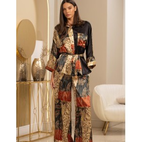 Шёлковая пижама со штанами Mia-Amore KLIMT 4426, Цвет: мультицвет, Размеры: L