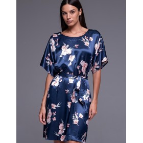 Атласная туника с поясом Mia-Amore VIOLA 7487, Цвет: синий, Размеры: 4XL/5XL