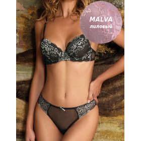 Комплект Sielei FLOWER LACE 76327 балконет + бразилиана malva, Цвет: malva (лиловый), Размеры: 75B