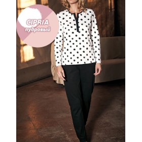 Хлопковая пижама Sielei POIS OI18 cipria, Цвет: cipria (пудровый), Размеры: XS