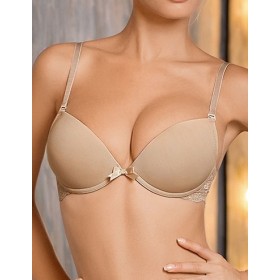Бюстгальтер пуш-ап с гелем Amelie MICROLACE 8029 бежевый, Цвет: бежевый, Размеры: 80D