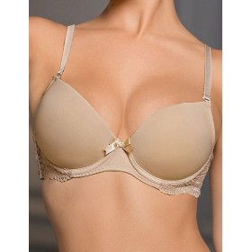 Бюстгальтер балконет пуш-ап Amelie MICROLACE 8030 бежевый, Цвет: бежевый, Размеры: 85C
