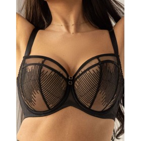 Мягкий бюстгальтер балконет Kris Line CHOICE half cup soft, Цвет: черный, Размеры: 65JJ