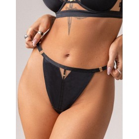 Трусики с узким боком Kris Line SIMPLE stringshorts bikini, Цвет: черный, Размеры: M