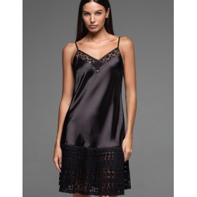 Короткая атласная сорочка Mia-Amore EMMA 7470, Цвет: черный, Размеры: 2XL