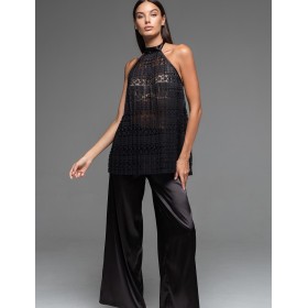Комплект кружевной топ с брюками Mia-Amore EMMA 7476, Цвет: черный, Размеры: L
