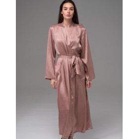 Длинный запашной халат Mia-Amore GENEVIEVA 7569 какао, Цвет: какао, Размеры: 4XL/5XL