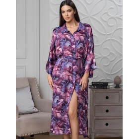 Длинная рубашка с цветами Mia-Amore KAMEYA 4458, Цвет: сливовый, Размеры: 2XL/3XL