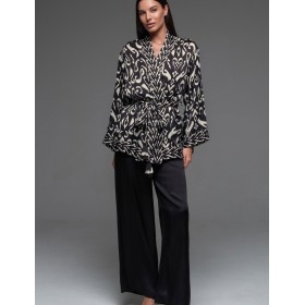 Комплект тройка из шёлка с вискозой Mia-Amore SALMA 4205, Цвет: черный, Размеры: S