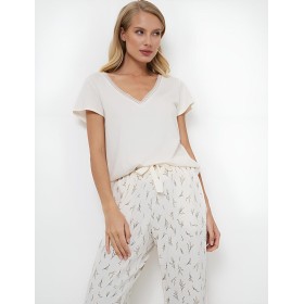 Пижама женская со штанами Aruelle DULCE, Цвет: кремовый, Размеры: L