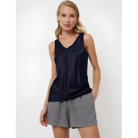 Пижама с шортами из вискозы Aruelle ISOBELL, Цвет: темно-синий/графит, Размеры: 2XL