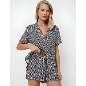 Пижама с шортами из вискозы Aruelle ISOLDA, Цвет: графит, Размеры: S