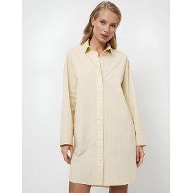 Рубашка-халат из хлопка Aruelle LIMONELLA, Цвет: светло-жёлтый, Размеры: XS