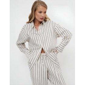 Хлопковая пижама с брюками Aruelle SERAPHINE, Цвет: кремовый, Размеры: S