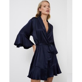 Тёмно-синий халат из вискозы Aruelle CRESSIDA, Цвет: темно-синий, Размеры: S