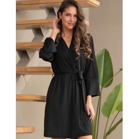 Халат с прозрачными вставками Mia-Amore FIBI 7423, Цвет: черный, Размеры: L/XL