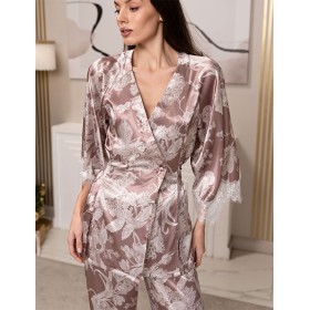 Шёлковый комплект с брюками Mia-Amore NINELLE 4256 латте, Цвет: латте, Размеры: 2XL