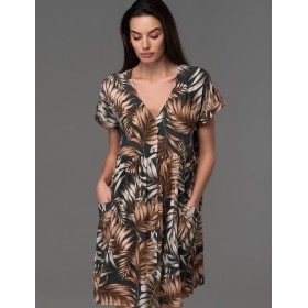 Легкий халат на пуговицах Mia-Amore SAMUI 5390, Цвет: хаки, Размеры: M