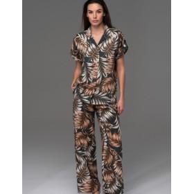 Комплект рубашка и широкие брюки Mia-Amore SAMUI 5396, Цвет: хаки, Размеры: 5XL