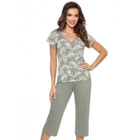 Пижама женская с бриджами Donna PALOMA 3/4, Цвет: оливковый, Размеры: L