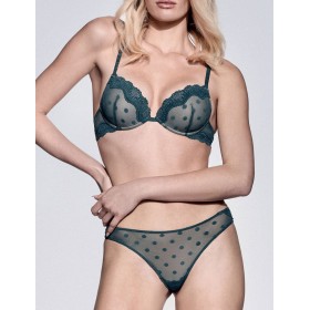 Комплект Infiore DOTSY dty2644 пуш-ап+бразилиана petrolio, Цвет: petrolio (синий), Размеры: 75B