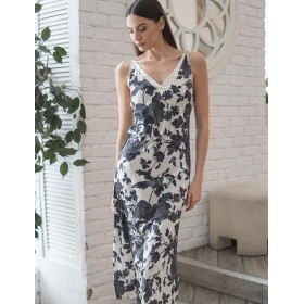 Длинная ночная сорочка Mia-Amore GLADIS 4115, Цвет: черно-белый, Размеры: 3XL