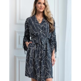 Халат из тканой вискозы Mia-Amore LEANA 5313, Цвет: темно-синий, Размеры: 2XL/3XL