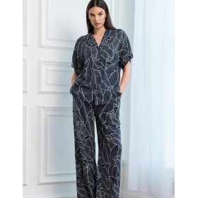Брючный комплект из вискозы Mia-Amore LEANA 5315, Цвет: темно-синий, Размеры: S
