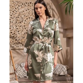 Рубашка-халат из шёлка Mia-Amore LORENSA 4247, Цвет: оливковый, Размеры: 2XL